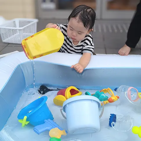 しもおおり保育園水遊び